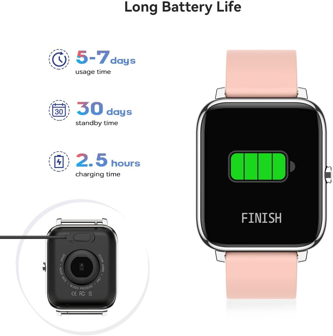 Smart Watches for Women 1.4 Touch Screen Smart Watch Fitness Tracker with Heart Rate Blood Pressure IP68 Waterproof Smartwatch for Android Ios Phones Activity Tracker with Step Counter Runing Watch