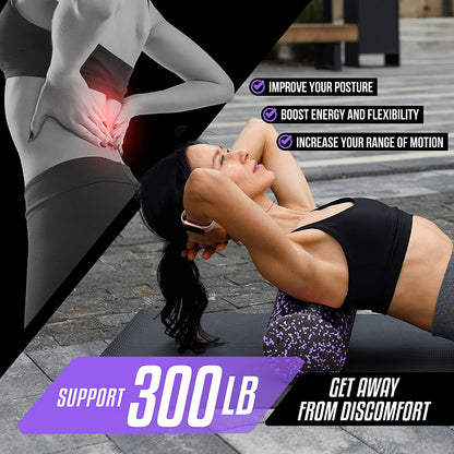 High-Density EPP round Back Roller Foam, Exercise Foam Roller for Yoga, Pilates & Stretching - 12, 18, 24, 36 Inch