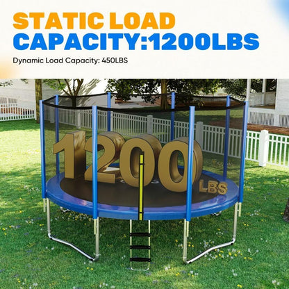 1200LBS Weight Capacity Trampoline 16 15 14 12 10 8 FT for Kids with Safety Enclosure Net for Children Adults Outdoor Yard Trampolines