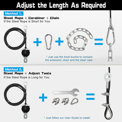 Weight Cable Pulley System Gym, Upgraded Cable Pulley Attachments for Gym LAT Pu