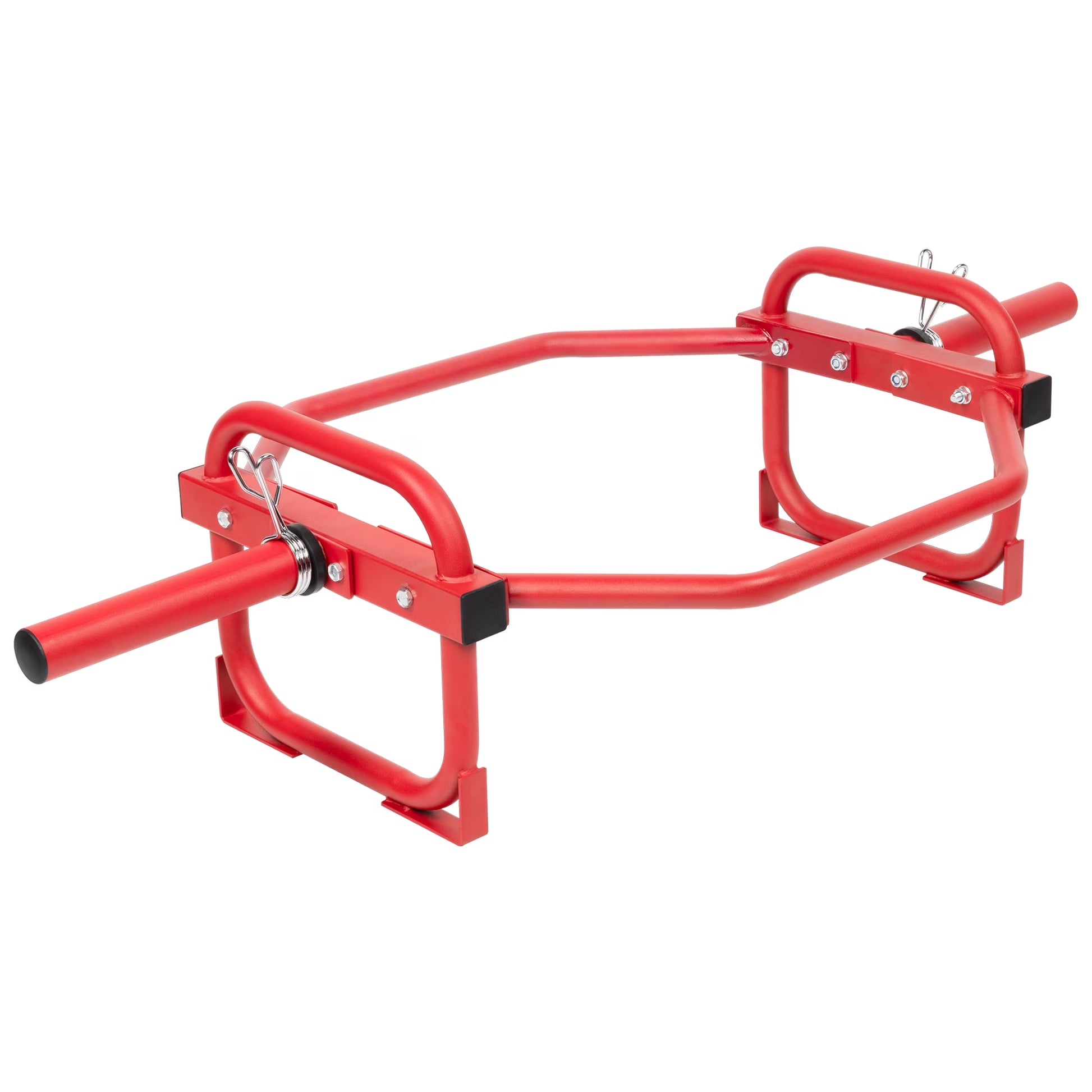 5FT Professional Steel Closed-End Barbell, 2-Inch Olympic Sleeve, Black and Red