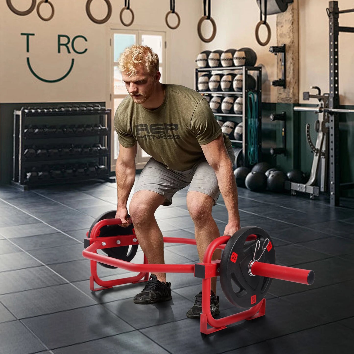 5FT Professional Steel Closed-End Barbell, 2-Inch Olympic Sleeve, Black and Red