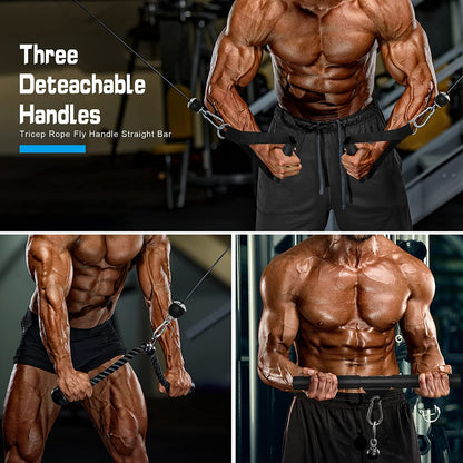 Weight Cable Pulley System Gym, Upgraded Cable Pulley Attachments for Gym LAT Pu