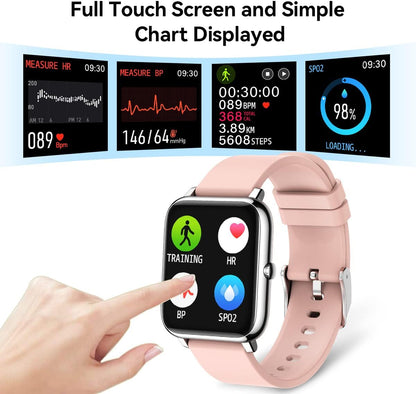 Smart Watches for Women 1.4 Touch Screen Smart Watch Fitness Tracker with Heart Rate Blood Pressure IP68 Waterproof Smartwatch for Android Ios Phones Activity Tracker with Step Counter Runing Watch